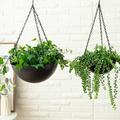 npkgvia Plant Pots Gardening Supplies Indoor Hanging Flower Pots Outdoor Wrought Iron Hanging Basket Flower Pots Durable Wrought Iron Flower Pots Frosted Planters for Indoor Plants Flower Pots