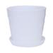 Mashaouyo Mini Plastic Cylinder Planter Pot with Self-Watering Saucer and Drainage Hole Lightweight & Extremely Durable White