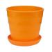 Mashaouyo Mini Plastic Cylinder Planter Pot with Self-Watering Saucer and Drainage Hole Lightweight & Extremely Durable Orange