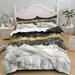 Gold Metallic Marble Comforter Cover Set Twin Full Queen King Size 3 Piece Bed in a Bag Foil Print Glitter White Comforter Cover and Pillowcases Set All Season Soft Microfiber Complete Bedding Sets