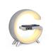 New big G Smart Light Wireless Charger LED Clock App Control Bluetooth Speaker Alarm Clock Atmosphere Light Home Decoration Light Grey EU