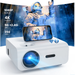 5G/2.4G WiFi Bluetooth Projector 12000 Lux Native 1080P Projector with 100 Projector Screen 4K Supported Outdoor Movie Projector Home Theater Projector Compatible with iOS/Android