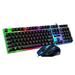 JIMING Wired Gaming Keyboard Mouse Set Colorful Backlight Computer Game Keyboard Mouse Gaming Accessories (Black)