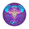 Disketp Elephant In Tribal Style Small Mouse Pad 7.9x7.9 Inches Washable Round Mousepad For Office Laptop Computer Non-Slip Rubber Base Mouse Pads For Wireless Mouse