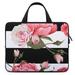 LAKIMCT Peony Roses Laptop Bag Computer Bag Briefcase Messenger Bag Waterproof Laptop Case for Work 10 inch