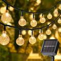 Solar Outdoor String Lights Waterproof 50 LED 23ft Solar Crystal Globe String Lights with 8 Lighting Modes Solar Powered String Lights for Garden Yard Porch Wedding Party