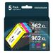 â€Ž962XL Ink Cartridge for HP 962 Ink Cartridges for 962XL 962 Ink for HP OfficeJet Pro 9015 9025 9020 9010 9018 9012 9026 9019 9014 9027 (2 Black Cyan Magenta Yellow) 5 Pack