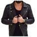 Mens Leather Jacket - Biker Leather Jacket For Men - Lightweight Slim Mens Leather Motorcycle Jackets Black Real Lambskin