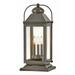 3 Light Large Outdoor Low Voltage Pier Mount Lantern in Traditional Style 11 inches Wide By 23.5 inches High-Light Oiled Bronze Finish-E12 Candelabra