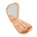 5Pcs Makeup Brushes Set Portable Soft Bristles Different Sizes Shapes Cosmetic Brush With Pink Shell Shape Mirror Case for Foundation Face Powder Eyeshadow Concealer