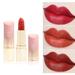 Niahfd Lipstick Small Pink Diamond Fan Butterfly Gold Diamond Lasting Lipstick Lip Gloss #S01Russian Red