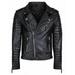 Mens Leather Jacket - Biker Leather Jacket For Men - Lightweight Slim Mens Leather Motorcycle Jackets Black Real Lambskin