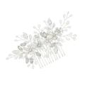 Silver Beaded Hair Comb Alloy Leaves Headdress Rhinestone Hair Accessories Elegant Crystal Wedding Bridal Hair Decoration Photo Props