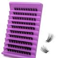 SQYlashes Lash Clusters 100 .. PCS Individual Cluster Lashes .. DIY Eyelash Extension Clusters .. Natural Look Lashes Wispy .. D Curl (D04 Mix .. Lenght 8-16mm)