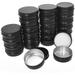 Aluminum Tin Cans - 40Pcs 1 OZ / 30ml Round Metal Tin Container Screw Top Cans Cosmetic Sample Containers Candle Travel Tins(black)