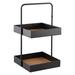 KPLFUBK 2 Tier Countertop Bathroom Perfume Storage Rack Black Makeup Organizer