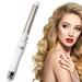 Clearance! MIARHB Titanium Curling Wand Professional Curling Iron for All Hair Types Clip Free Hair Curler Best Curling Wand for Relaxed Curls and Beach Waves White