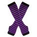 Rbaofujie Winter Women Striped Arm Warmers Long Fingerless Gloves Thumbhole Gloves Knit Stretchy Arm Warmers For Adults Halloween Cosplay Accessories Womens Work Gloves Purple