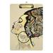 ALAZA Portrait Of Cute African Woman With Hat Clipboards for Kids Student Women Men Letter Size Plastic Low Profile Clip 9 x 12.5 in Silver Clip