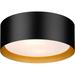 Bedroom Flush Mount Ceiling Lights Flush Mount Close to Ceiling Lighting Fixture in Black Metal Finish with Frosted Glass for Living Room Bedroom Hallway (Black)