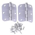 2 PCS Stainless Steel Face Frame Mounting Furniture Hinges Spring Hinges with 12 PCS Screws for Kitchen Cabinet Door Furniture (Silver)