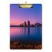ALAZA Purple Sunset San Diego Clipboards for Kids Student Women Men Letter Size Plastic Low Profile Clip 9 x 12.5 in Silver Clip