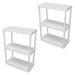 MOWENTA 3 Tier Storage Shelving Unit Organizers with Interlocking System for Garage Playroom Attic and More White (2 Pack)