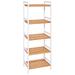 MOWENTA Bamboo Shelf - 5 Tier Utility Shelf Bamboo Shelving Unit Multipurpose Tall Bamboo Rack Display Shelf Unit for Home Office Bathroom Kitchen Living Room