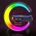 Wireless Charger Atmosphere Lamp Intelligent LED Table Lamp RGB Smart Light Sunrise Alarm Clock Dimmable Wake Up Light for Bedroom Home Decor Black