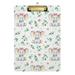 ALAZA Cute Baby Elephant Animal Rose Flower Clipboards for Kids Student Women Men Letter Size Plastic Low Profile Clip 9 x 12.5 in Silver Clip