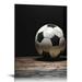 Nawypu Boy Bedroom Vintage Wall Art Decorations Sports Football Soccer Canvas Prints Posters for Boys Room Decor Rustic Gym Ball Picture Painting Black White