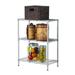 Heavy Duty Storage Shelving Unit Concise 3 Layers Carbon Steel & PP Storage RackMetal Organizer Wire Rack Chrome (Silver)