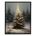 Nawypu Lit Christmas Tree Snowy Winter Forest Pine Winter Landscape Wall Art Canvas Poster Wall Art Decoration Printing Oil Painting Living Room Bedroom Decoration poster art 12X16inch