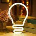 Light Bulb Neon Sign LED Neon Lights USB Battery Powered Wall Light Bulb Strip Steady Brightness Colorful Neon Led Light For Kid s Room Bedroom Wall Decoration