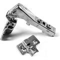 (2 Pieces) 90 Degree Full Overlay Frameless Soft Close 3D Adjustment Corner Clip-On Cabinet Door Hinges With Mounting Screws