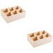 Pencil Holder for Desk Pine Wood Holders Desktop Stationery Organizer Office Wooden 2 PCS