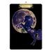 ALAZA Unicorn Full Moon Galaxy Clipboards for Kids Student Women Men Letter Size Plastic Low Profile Clip 9 x 12.5 in Silver Clip