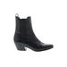 Veronica Beard Ankle Boots: Chelsea Boots Chunky Heel Casual Black Solid Shoes - Women's Size 9 - Almond Toe