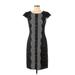 Betsey Johnson Casual Dress - Sheath Scoop Neck Short sleeves: Black Print Dresses - Women's Size 2