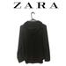 Zara Tops | 3/$18 Zara Black Button-Down V-Neck Blouse With Faux Fur Collar | Color: Black | Size: S