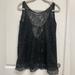 Free People Tops | Free People Ladies Sleeveless Or Off Shoulder Black Lace Web Design Top Size Xs | Color: Black | Size: Xs