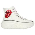 Skechers Women's Rolling Stones: Funky Street - Sing It Loud Shoes | Size 9.5 | White/Red | Textile/Synthetic/Metal | Vegan