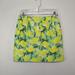 J. Crew Skirts | J Crew Mini Skirt Floral Printed Basketweave Yellow Sz 4 Style A0111 | Color: Green/Yellow | Size: 4