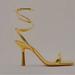 Zara Shoes | Gold Zara High Heel Sandal | Color: Gold | Size: 7.5