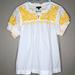 J. Crew Tops | J Crew White With Yellow Embroidery Peasant Blouse | Color: White/Yellow | Size: L