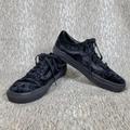 Vans Shoes | Low Top Shoes Black Velvet Shoes Sneaker Size W 8.5 M 7 Shoes | Color: Black | Size: 8.5