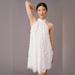 Anthropologie Dresses | Eva Franco White Appliqu Floral Halter Swing Mini | Color: White | Size: 4