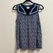 Levi's Tops | Levi’s Navy Blue Cute Tank Top With Embroidery Detail Size Medium | Color: Blue/White | Size: M