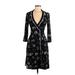 BCBGMAXAZRIA Casual Dress - Sheath Plunge 3/4 sleeves: Black Dresses - Women's Size Small