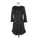NANETTE Nanette Lepore Casual Dress - DropWaist: Black Plaid Dresses - Women's Size 10